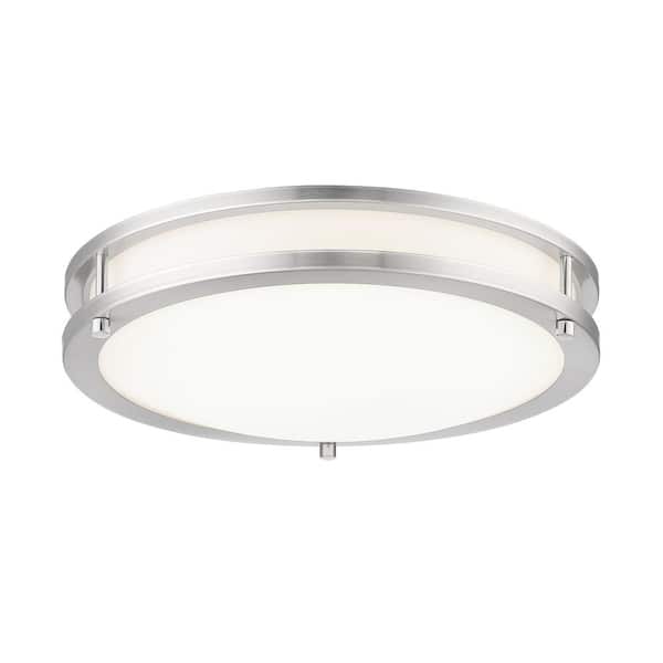 Minka Lavery Vantage 15.75 in. 1-Light Brushed Nickel LED Flush Mount with Acrylic Diffuser