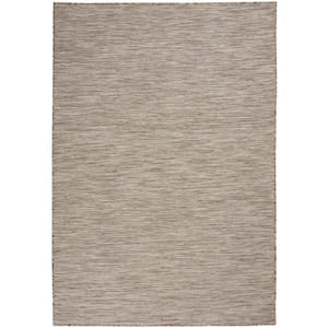 Positano Beige 4 ft. x 6 ft. Solid Contemporary Indoor/Outdoor Patio Area Rug