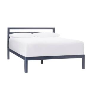 Grandon Midnight Blue Metal Queen Platform Bed with Slats (60 in W. X 14 in H.)