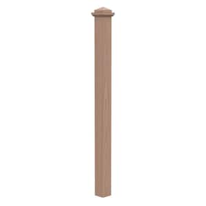 Stair Parts 4075 56 in. x 3-1/2 in. Unfinished Red Oak Square Craftsman Solid Core Box Newel Post for Stair Remodel