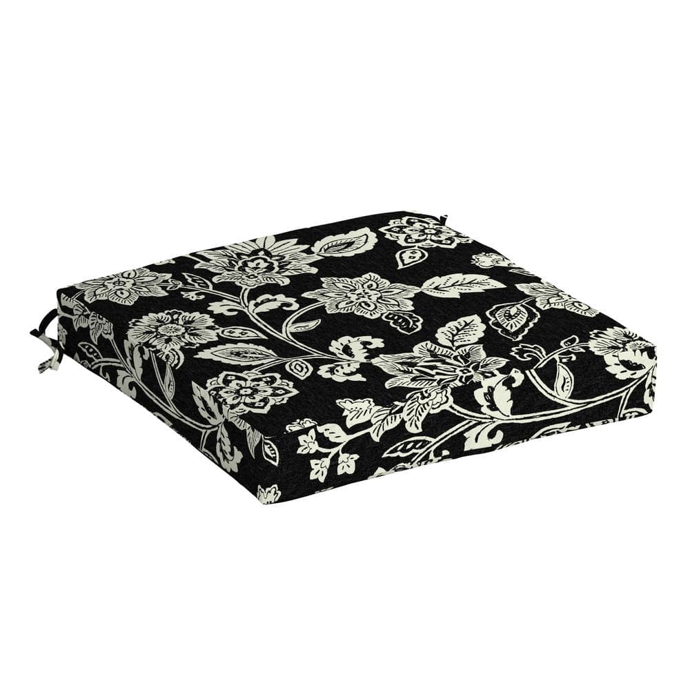 ARDEN SELECTIONS 21 in. x 21 in. Ashland Black Jacobean Square Outdoor Seat Cushion TH19415X