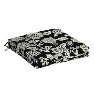 21 in. x 21 in. Ashland Black Jacobean Square Outdoor Seat Cushion