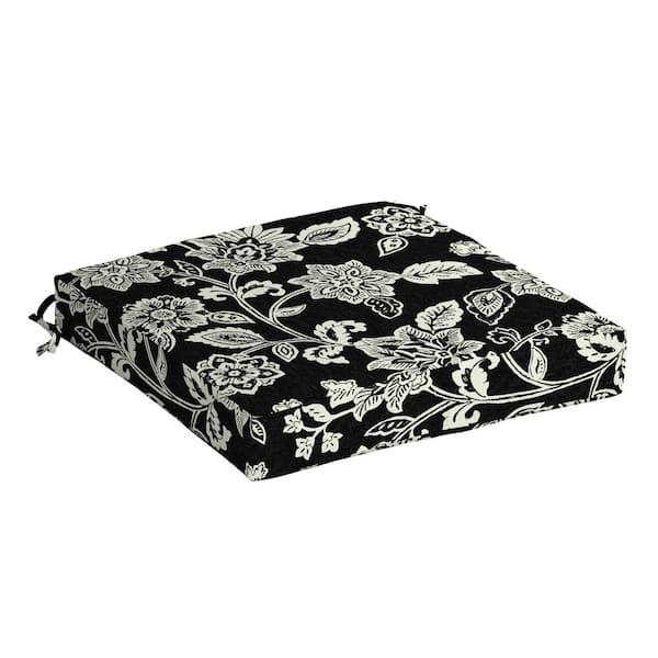 ARDEN SELECTIONS 21 in. x 21 in. Ashland Black Jacobean Square Outdoor Seat Cushion