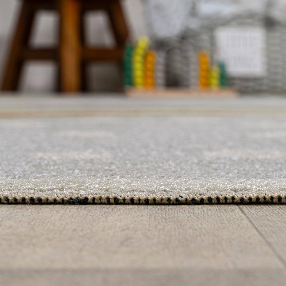 Gray Abstract Rainbow 8' x 10' Washable Kids Rug