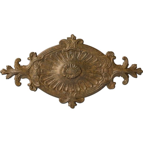 Ekena Millwork 23-1/2 in. W x 12-1/4 in. H x 1-1/2 in. Quentin Urethane Ceiling Medallion, Rubbed Bronze