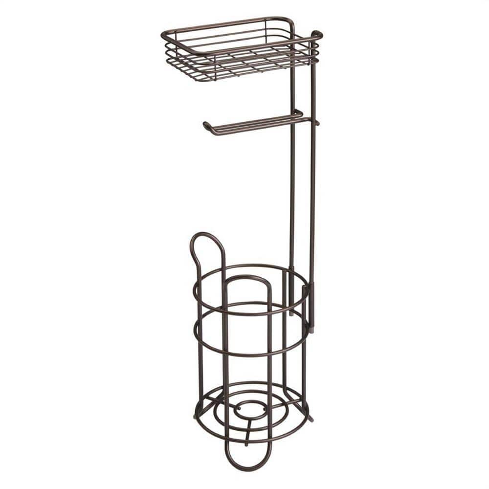 Freestanding Toilet Paper Holder Toilet Roll Dispenser with Storage Shelf i