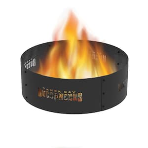 Decorative NFL 36 in. x 12 in. Round Steel Wood Fire Pit Ring - Tampa Bay Buccaneers