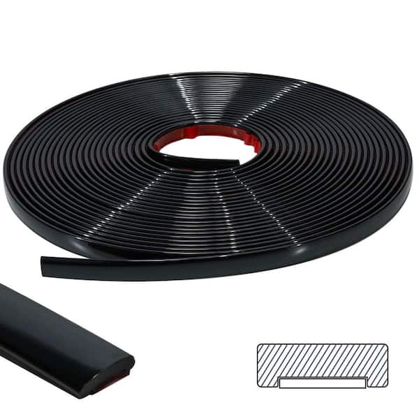 0.4 in. x 52.5 ft. Flexible Vinyl Drywall Corner Bead for Wall Tile Edges, Kitchen backsplash, Floor, Black (1-Pack)