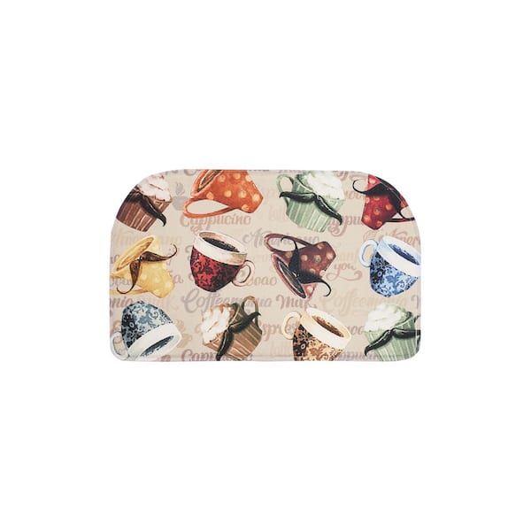 EverGrace Coffee Mania Semi Circle Kitchen Mat 18inx30in