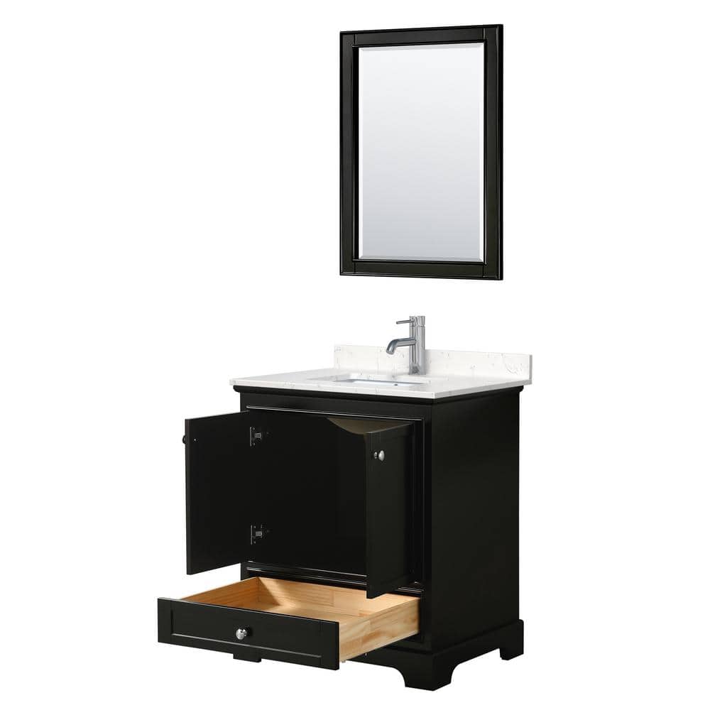 Deborah 30" Dark Espresso Bathroom Vanity with Carrara Marble Top