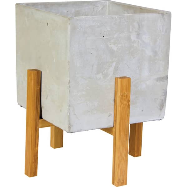 Unbranded 7 in. Concrete Elevate Square Planter