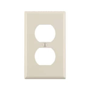 Duplex 1-Gang Device Receptacle Wallplate,Standard Size,Mount,Wall Plates Kit 6 Unbreakable Material Pack Dual Port Replacement Faceplates Covers Ivory Plastic One Home Electrical Outlet Cover 
