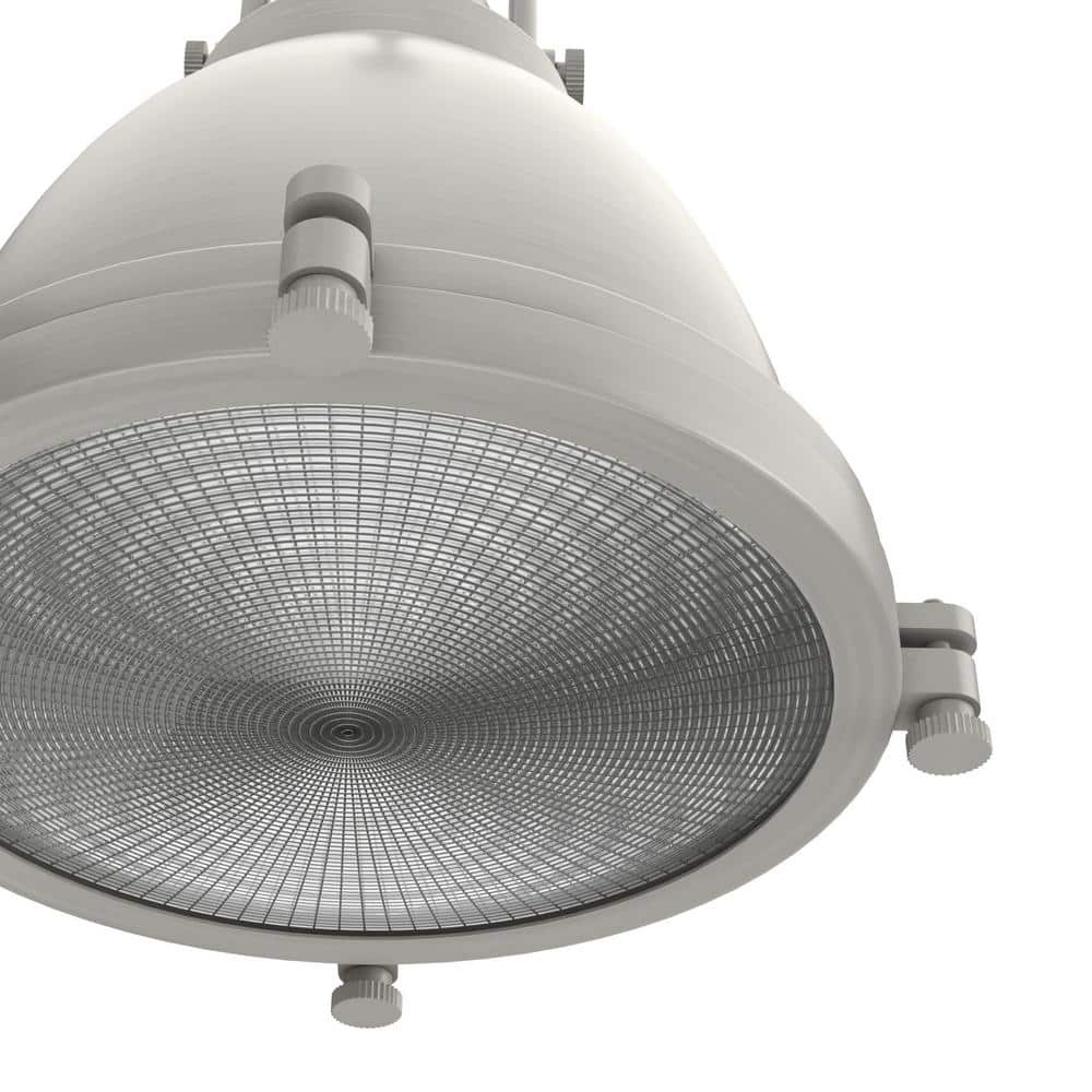 Bridgemoor Brushed Nickel LED Bowl Pendant with Holophane Glass, 12"