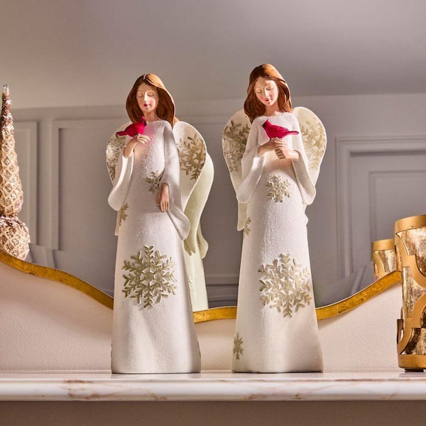 Regency International White 5 in. x 14 in. Resin Angel with