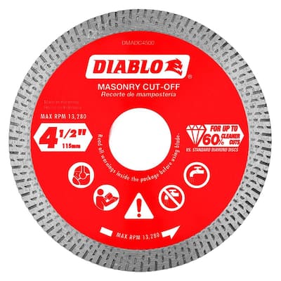 4-1/2 in. Diamond Continuous Rim Cut-Off Discs for Masonry