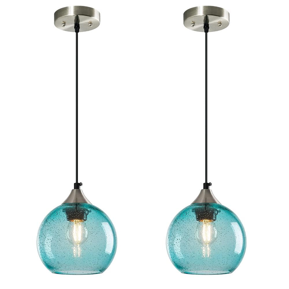 60W 2-light Light Blue Glass Globe Morden Pendant Light Lighting For Bedroom Living Dining Room price history on PriceWatchPro