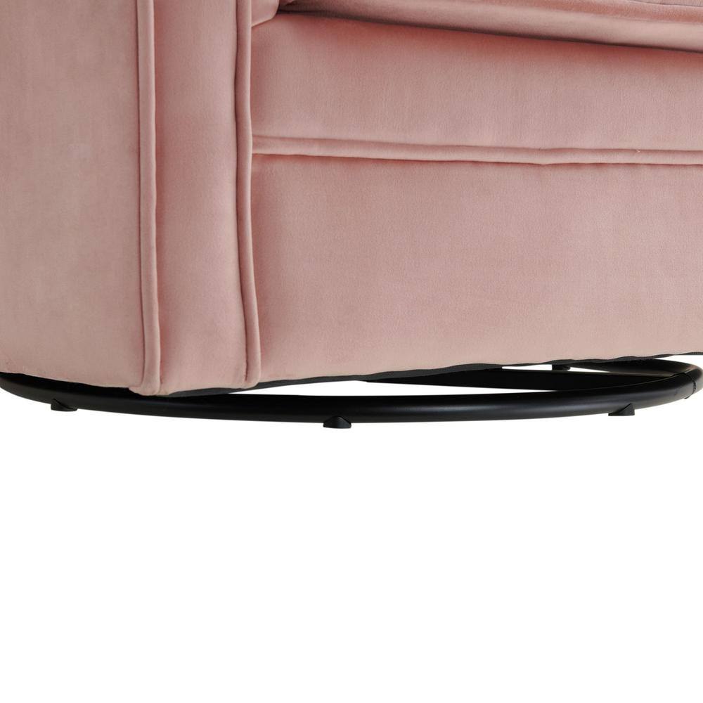 Blush Velvet Contemporary 30" Swivel Accent Chair