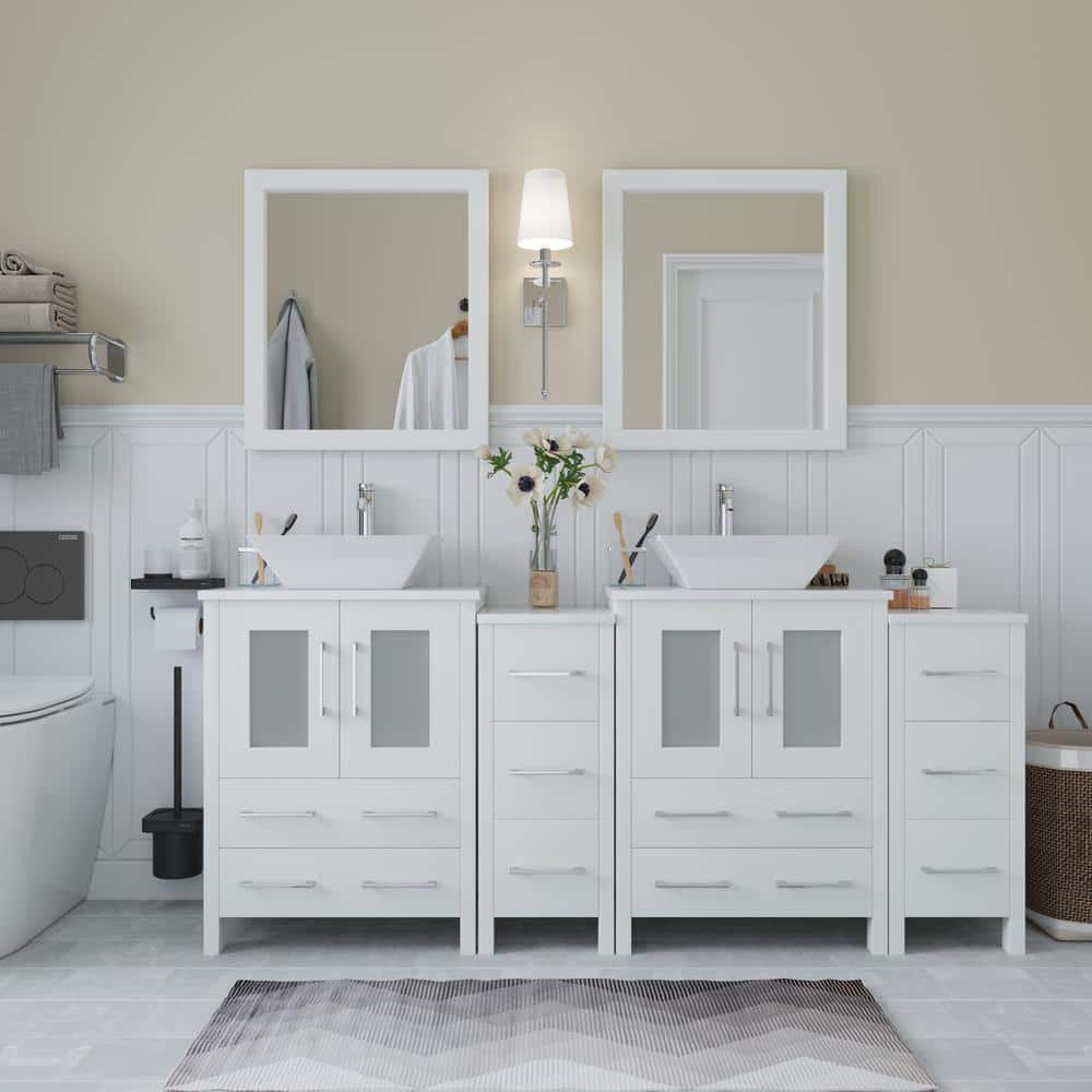 32 Bathroom Vanity Cabinet Combo Organizer Top Vessel Sink W/ Faucet Drain  Hose