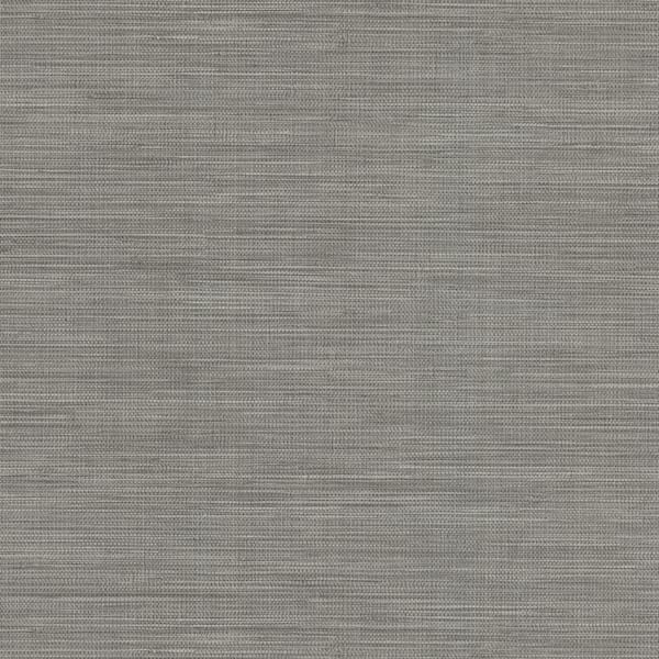 Warner Winn Grey Faux Grasscloth Wallpaper