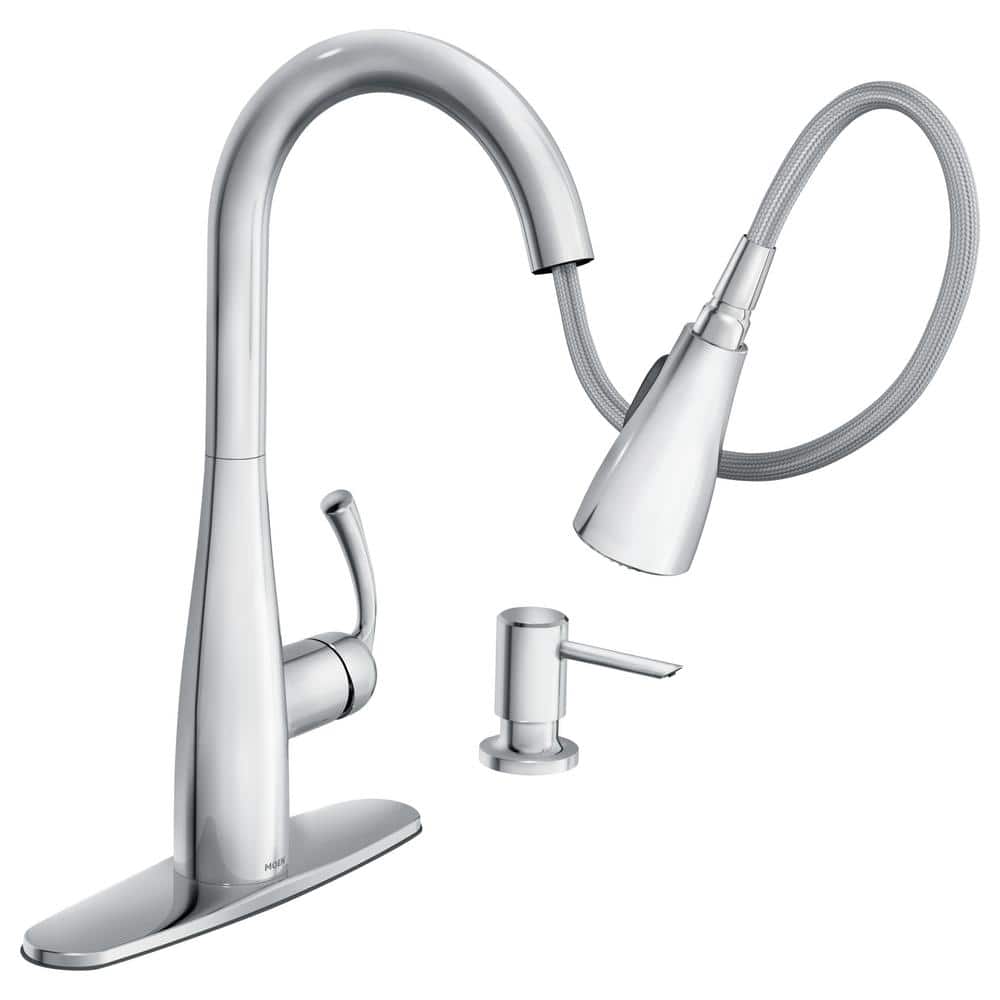 Essie Chrome Pull-Down Sprayer Kitchen Faucet with Reflex