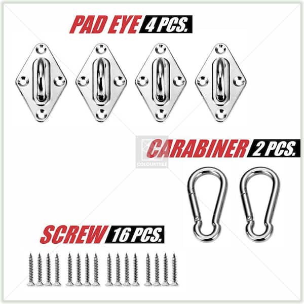 Stainless Steel Square/Rectangle Sun Shade Sail Canopy Hardware Installation Kit