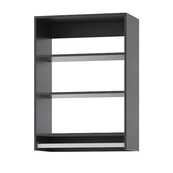 28.5 in. W Black Walk-ln Tower Unit Wall-mounted 3-Shelf Wood Closet System