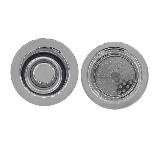 Westbrass COMBO PACK 3-1/2 in. Post Style Kitchen Sink Strainer and Waste  Disposal Drain Flange with Stopper, Satin Nickel CO2185-07 - The Home Depot