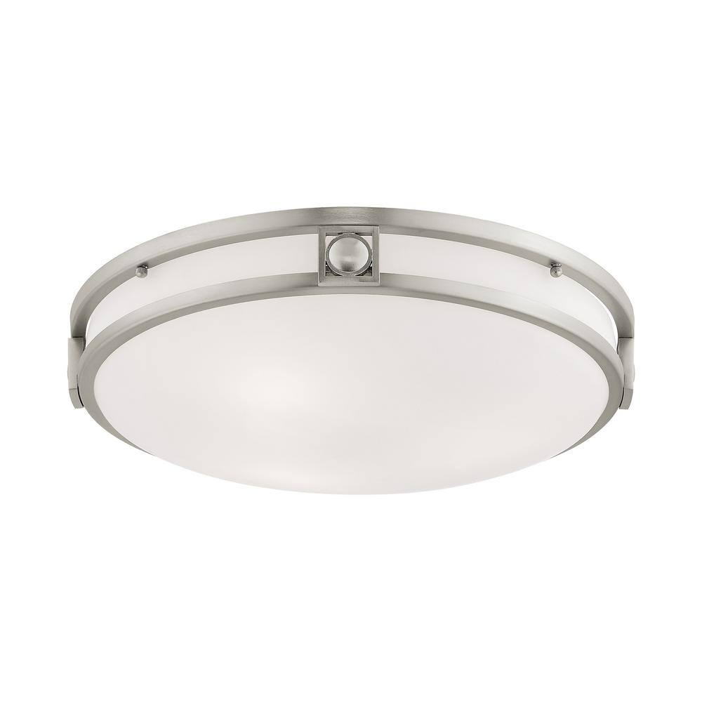 Titania Brushed Nickel 3-Light Flush Mount with Satin White Glass