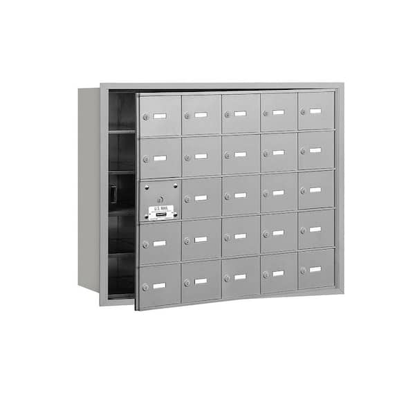 Salsbury Industries 3600 Series Aluminum Private Front Loading 4B Plus Horizontal Mailbox with 25A Doors (24 Usable)