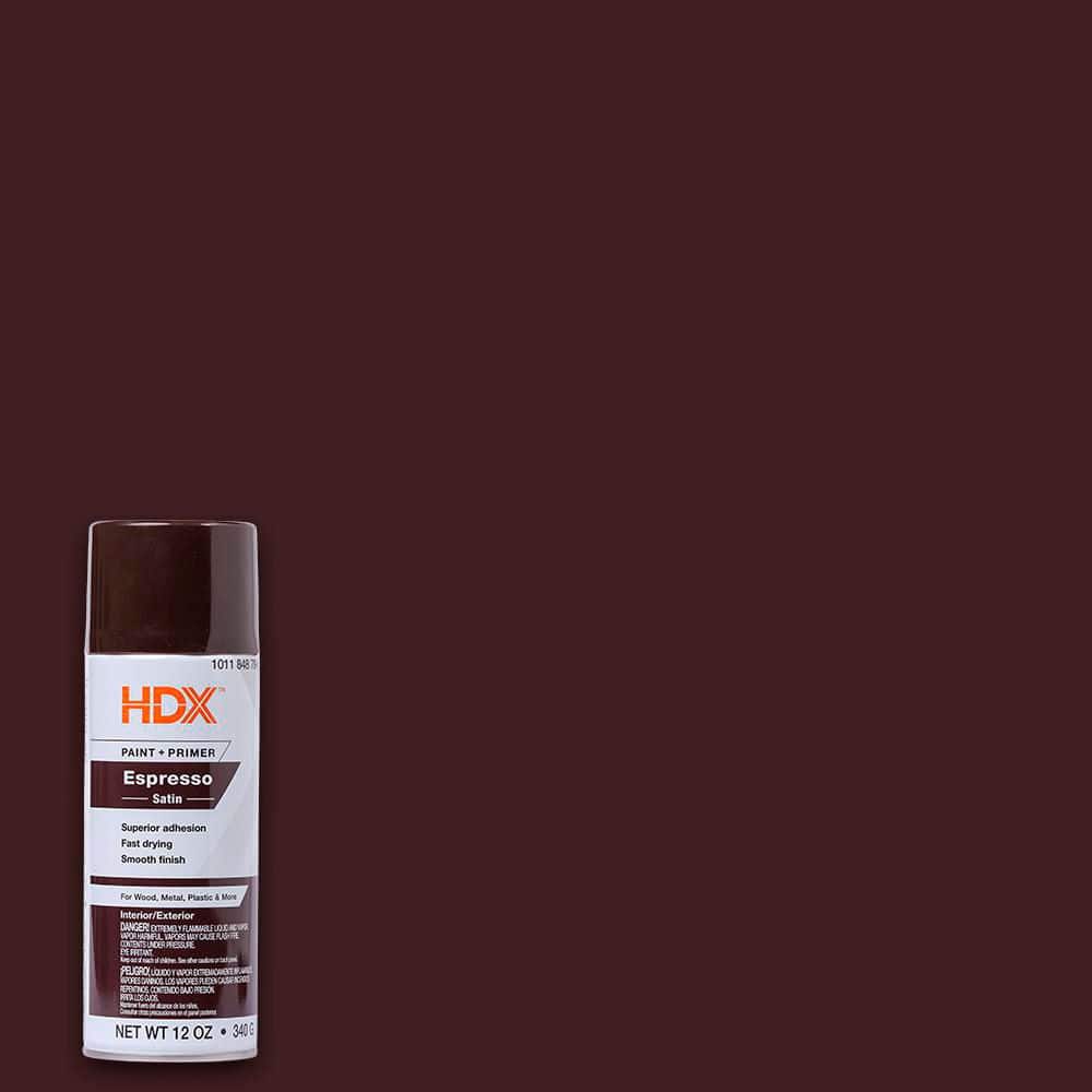 HDX 12 oz. Paint and Primer Satin Dark Brown Spray Paint 680034-3