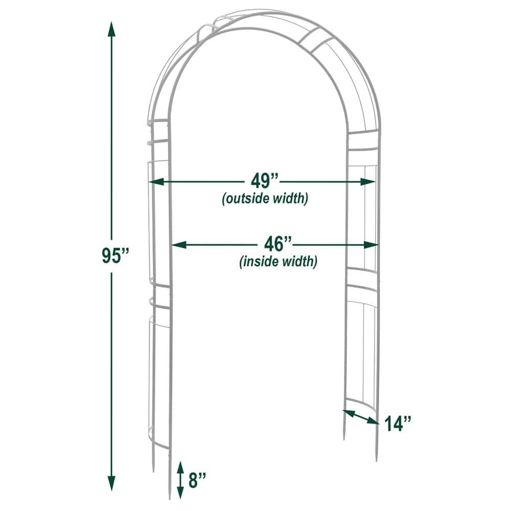 Aspen Black Steel Contemporary Garden Arbor with Arched Roof