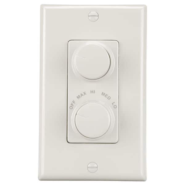 Broan-NuTone 4-Speed White Light and Paddle Fan Wall Control