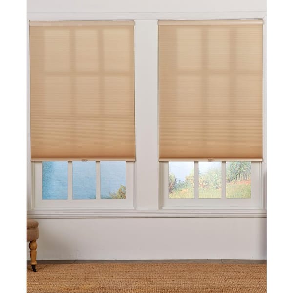 Perfect Lift Window Treatment Cut-to-Width Straw 1.5in Cordless Light Filter Double Cellular Shade-53.5in W x 72in L (Actual size: 53.5in W x 72in L)