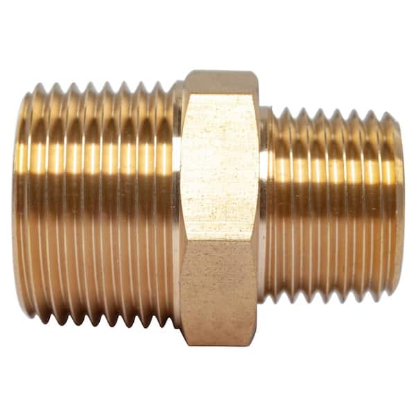 LTWFITTING 3/4 in. x 1/2 in. MIP Brass Pipe Hex Reducing Nipple Fitting (20-Pack)