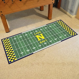 NCAA U.S. Naval Academy 2.5 ft. x 6 ft. Football Field Runner Rug