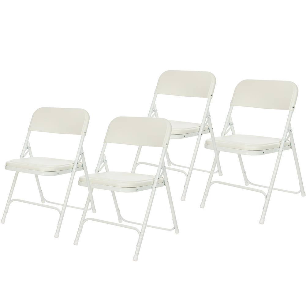Lucille Collection Ultra Light Plastic Card Table Folding Chair, Bright White, Pack of 4 price history on PriceWatchPro