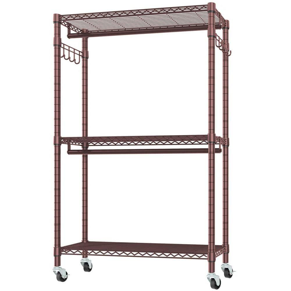 Bronze Metal Garment Clothes Rack with Wheels 45 in. W x 80 in. H A46A1 ...