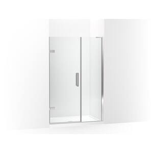 Composed 29.6-30.4 in. W x 72 in. H Pivot Frameless Shower Door in Bright Polished Silver with Crystal Clear Glass