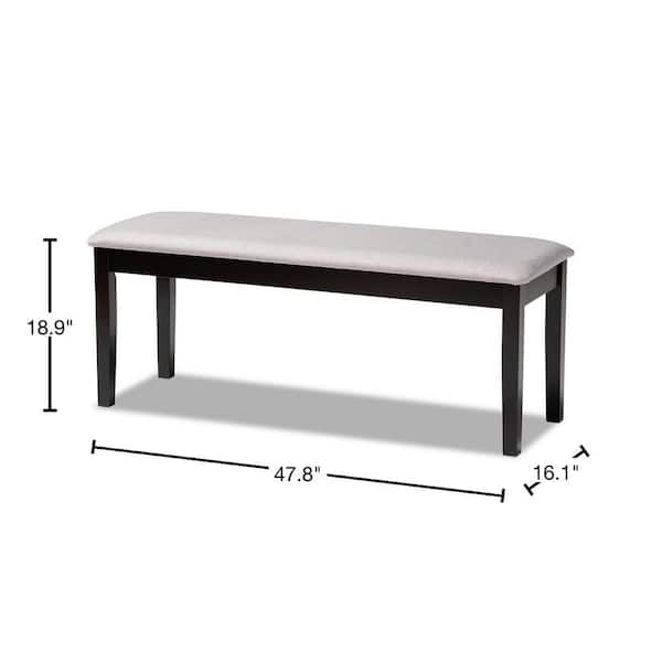 Baxton Studio Teresa Grey and Dark Brown Fabric Dining Bench 170