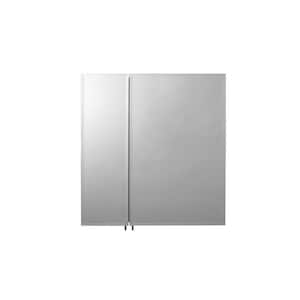 24 in. W x 26 in. H Aluminum Recessed or Surface-Mount Bathroom Medicine Cabinet with Easy Hang System