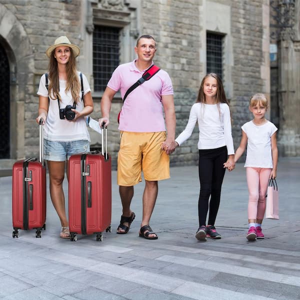 HIKOLAYAE Pocomoke Hill Nested Hardside Luggage Set in Maroon Red