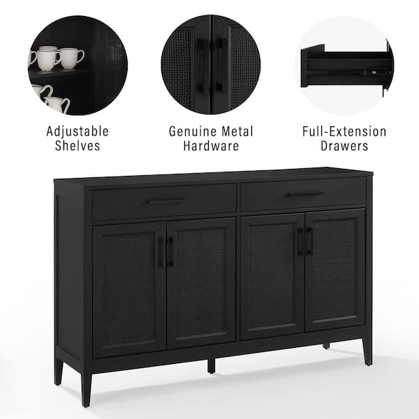 CROSLEY FURNITURE Milo Black Sideboard CF4215-BK - The Home Depot