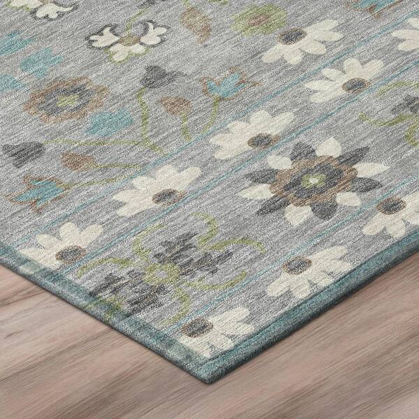 Chantille Machine Washable Indoor/Outdoor Abstract ACN3048 Gray 8 ft. x 8 ft. Round Rug