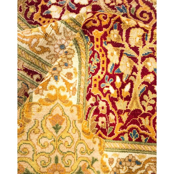 6 ft. x 9 ft. Red Mogul Oriental Wool Indoor Area Rug