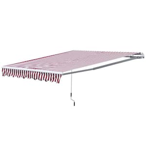 8 ft. Retractable Sun Shade Patio/Window Awning that Opens Smooth and Quietly Reducing Heat in Your Home Red