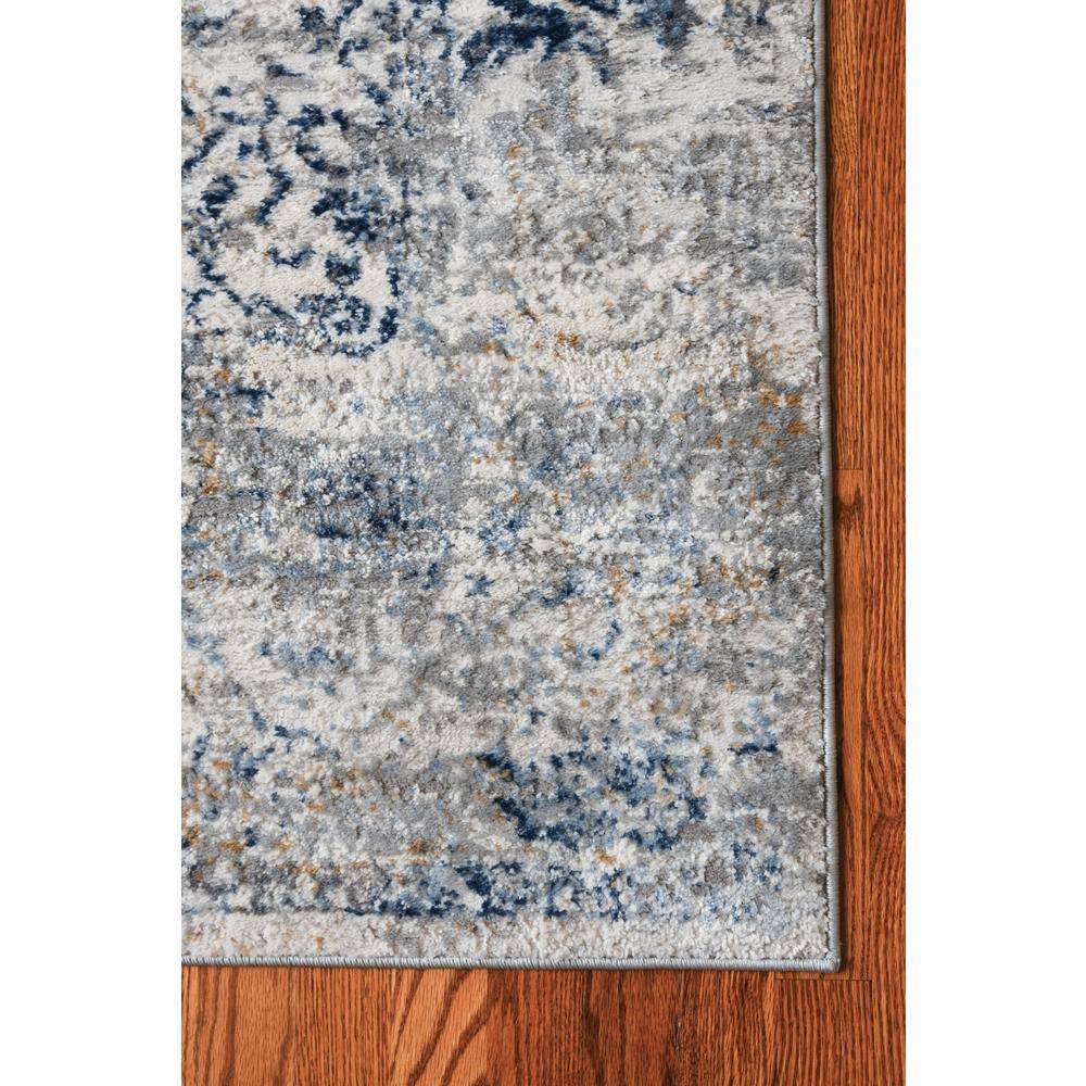 Austin Blue Polyester and Jute Stain-Resistant Runner Rug 2'7" x 7'4"
