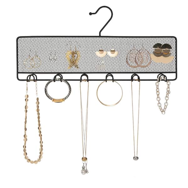 7.87 in. H Black Steel Hanging Shoe Organizer