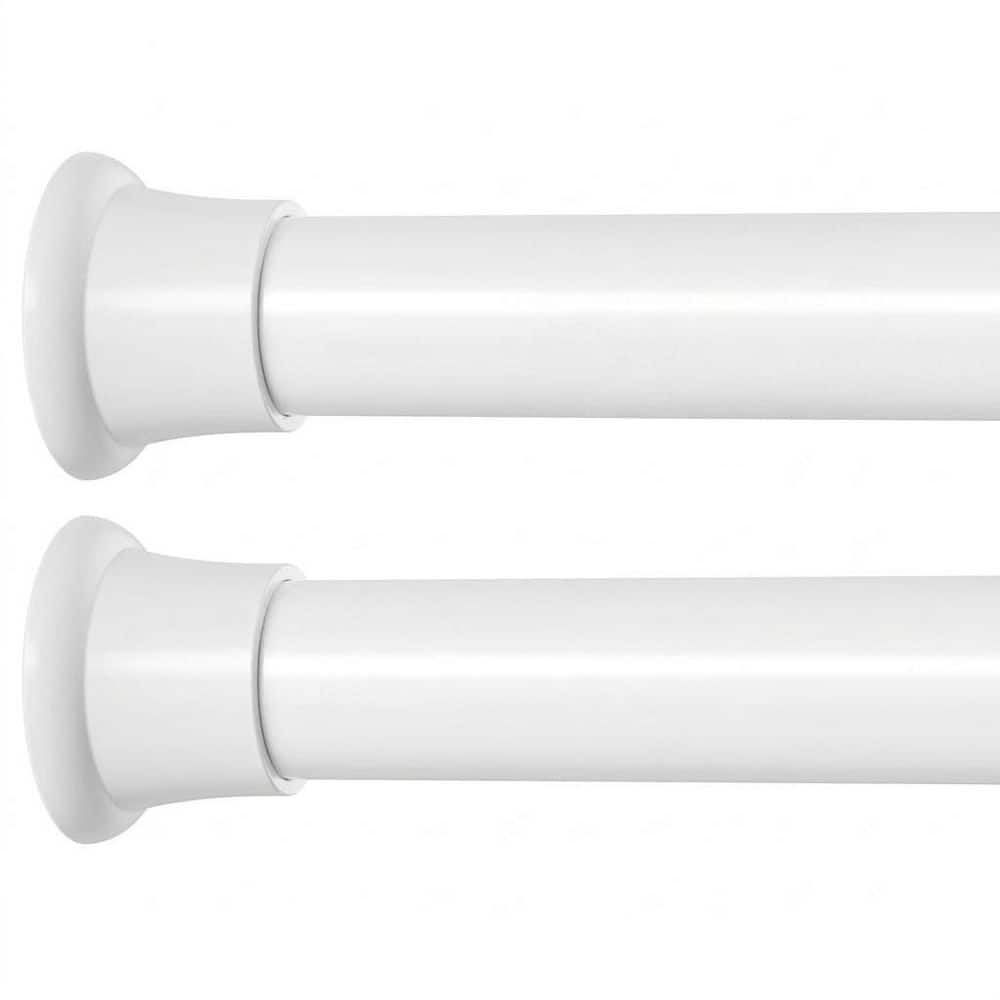 31-76 in. White Iron Adjustable Tension Shower Curtain Rod No Drill 7/8 in Diameter, 2-Pack price history on PriceWatchPro