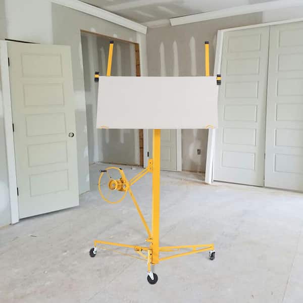 maocao hoom 54 in. x 54 in. Trowel 11 ft. Drywall Panel Lifting Jack Caster Construction Lockable Tool