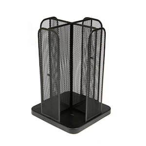 Cup and Lid Carousel Holder Organizer, Cup Dispenser Black Metal Mesh